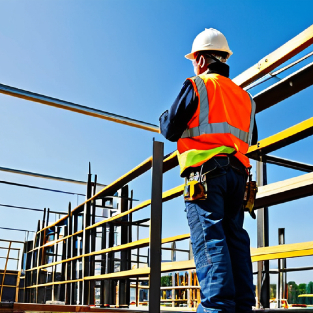 Scaffolding Safety**

"A construction worker wearing a hard hat and safety harness inspecting scaffolding on a sunny construction site. The scaffolding is sturdy and well-constructed, with proper guardrails. Other workers are visible in the background, working safely on the platform. Focus on safety and adherence to regulations. safe for work, appropriate content, fully clothed, professional, perfect anatomy, natural proportions, high quality."

**