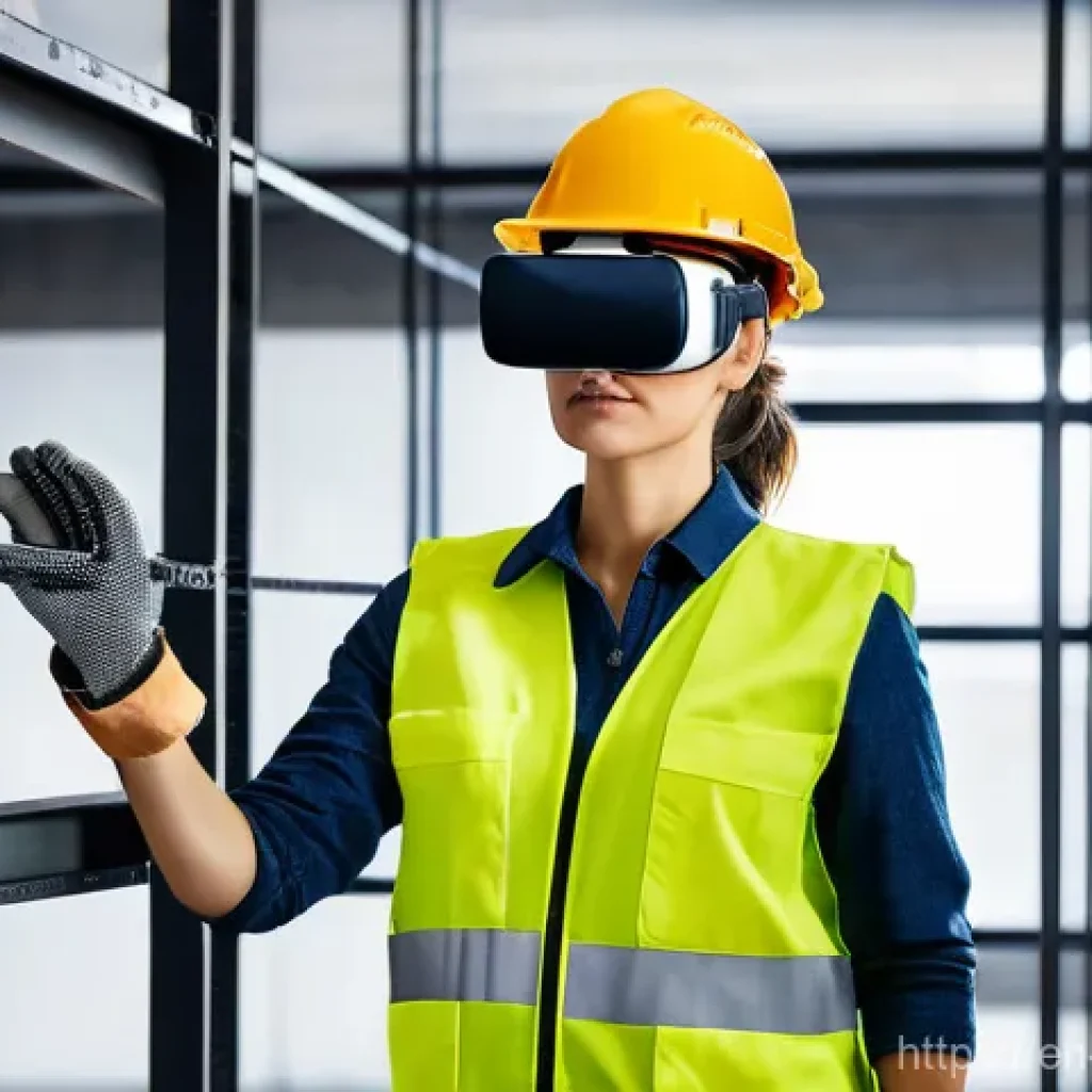 건설안전 관련 자격증 트렌드 분석 - **Immersive VR Safety Training on a High-Rise Construction Site**
A highly detailed, realistic i...