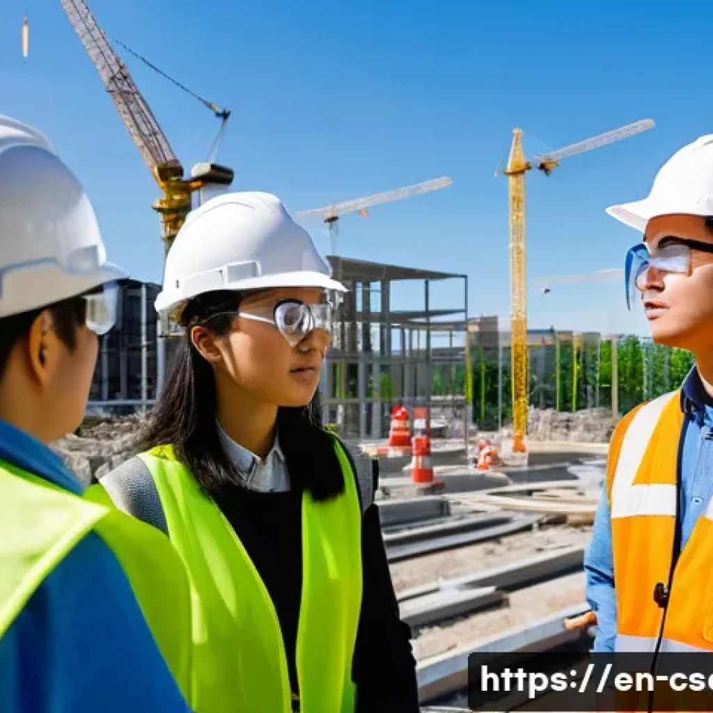 건설안전 관련 대학원 과정 정보 - A dynamic scene of graduate students participating in immersive construction safety field training o...